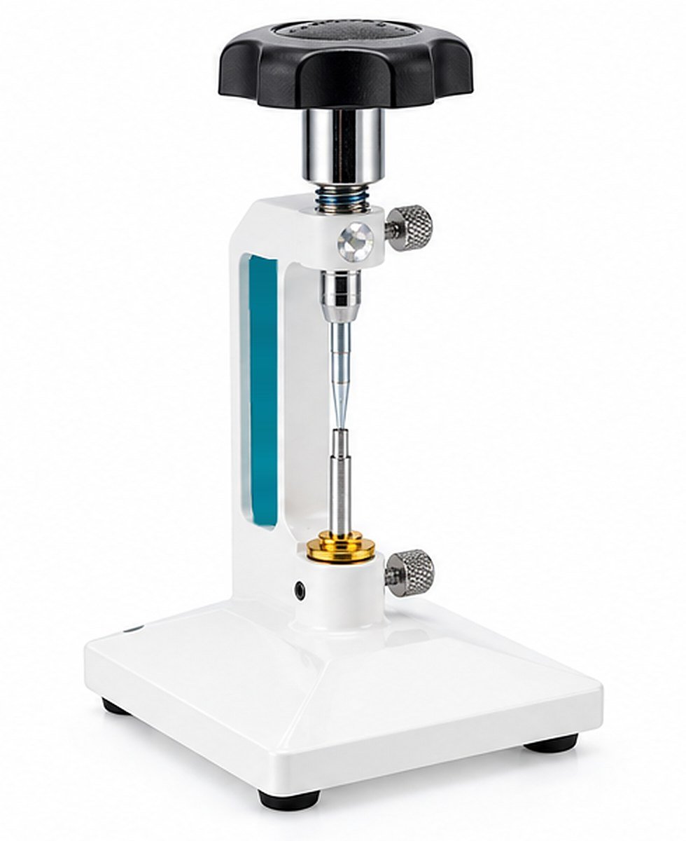 CP-33 extractor de tornillos para lentes con perilla, aguja superior, aguja inferior y dos tornillos de fijación