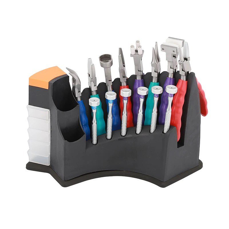 W018 optician tool rack set with 8 adjusting pliers and 6 screwdrivers