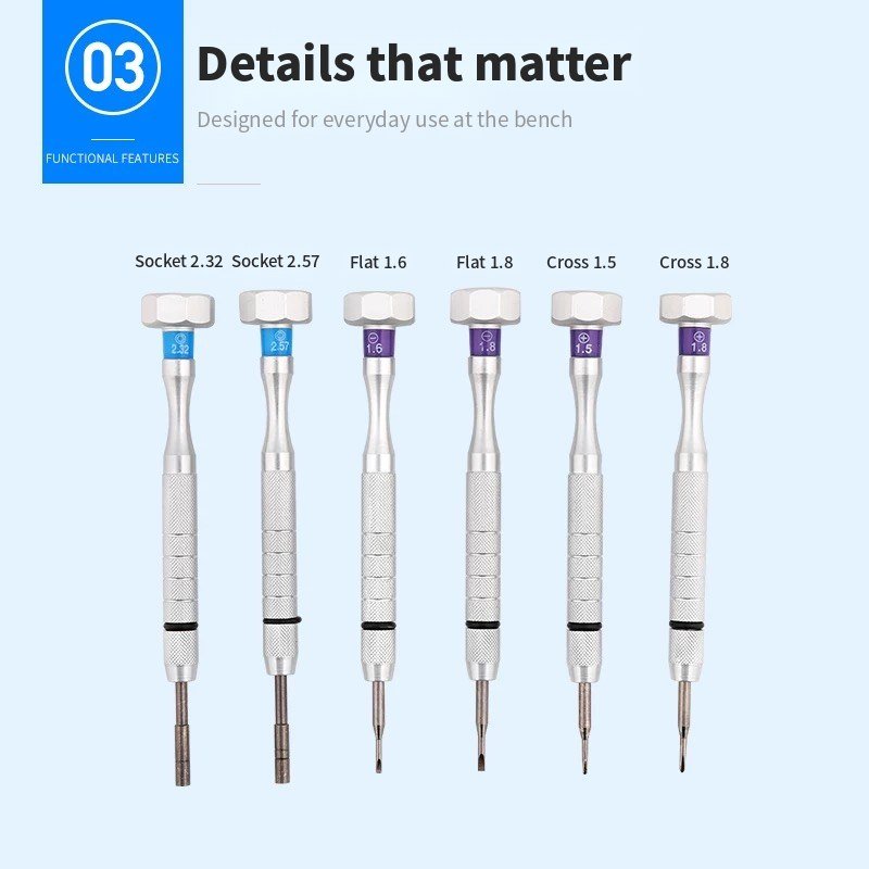 W018 screwdrivers: Six drivers: flat 1